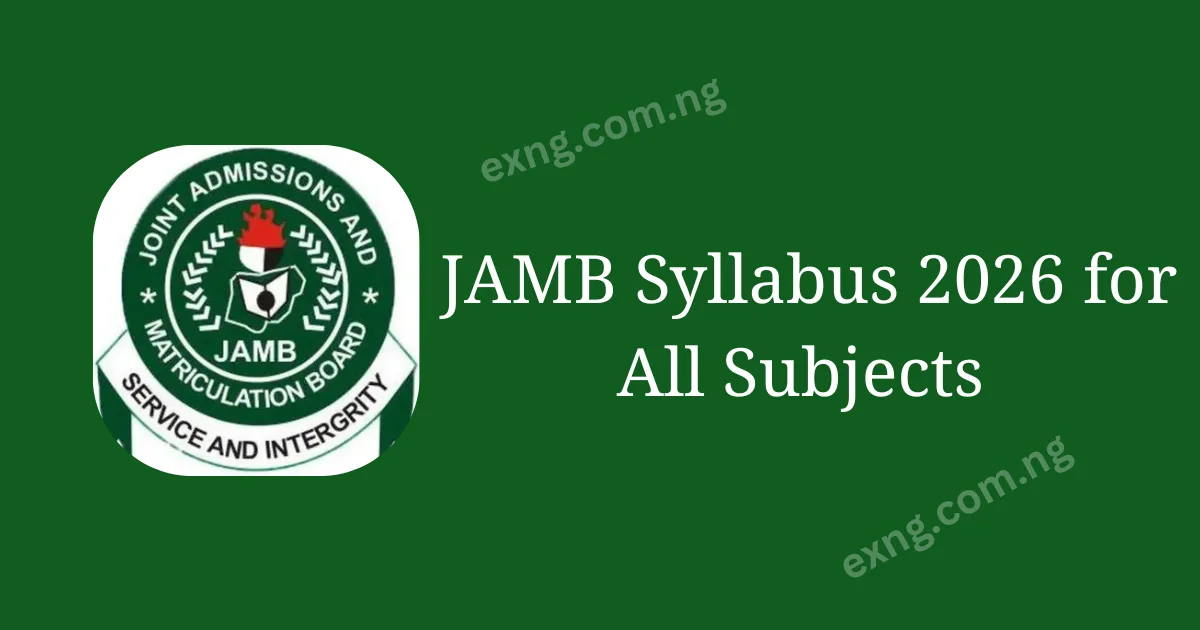 Jamb Syllabus 2026 for all courses