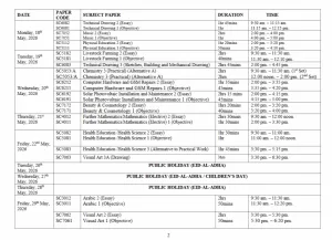 WAEC 2026 Timetable