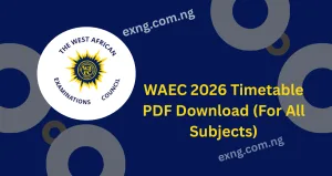 WAEC 2026 Timetable