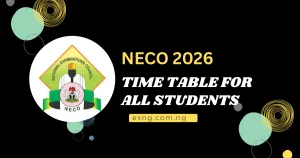 NECO 2026 Timetable