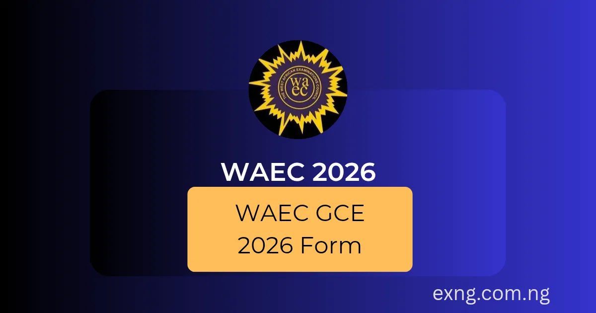 WAEC GCE 2026 Form