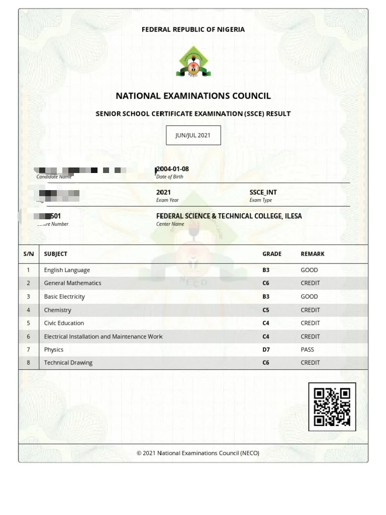 NECO Digital Result Checking Portal